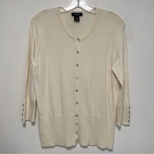 Cream cardigan with rhinestone button details